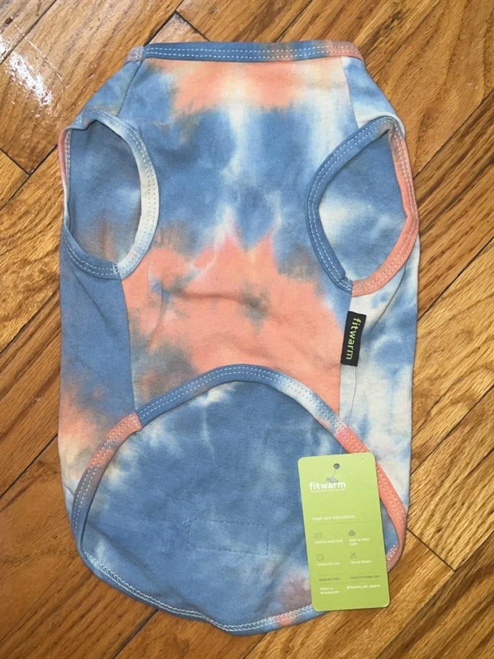 Fitwarm Blue Tie Dye Dog Shirt Size M NWT Cute Pet Apparel